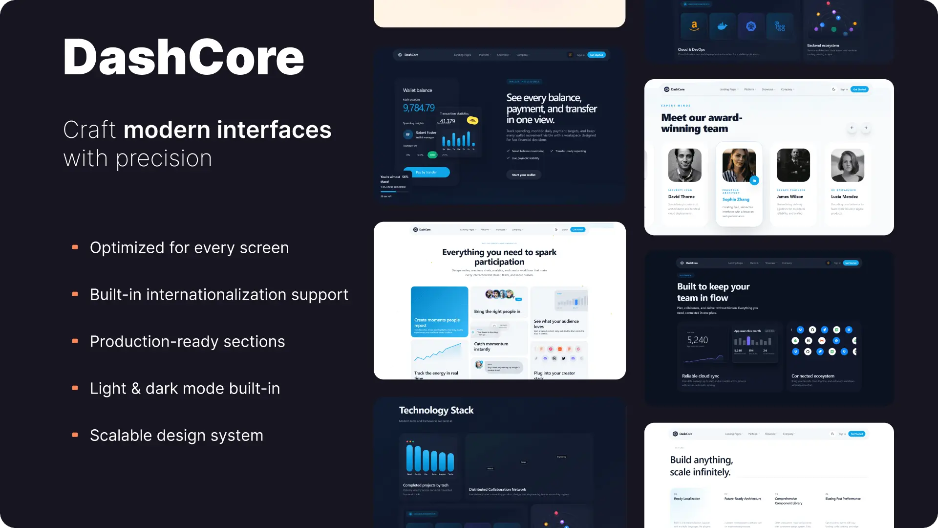 DashCore Sections